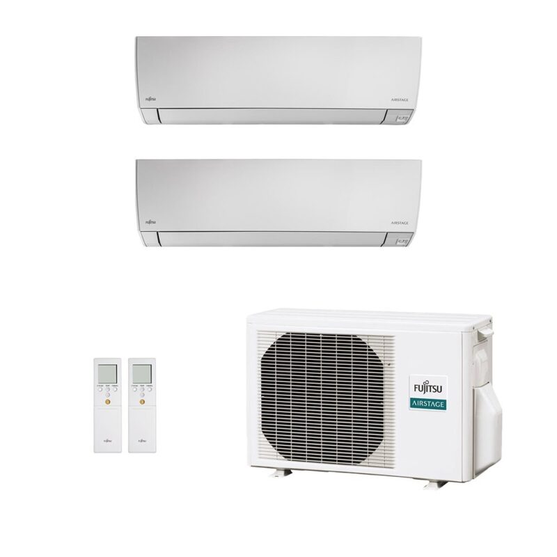 Ar-Condicionado Multi Split Inverter Fujitsu 18.000 (1x Evap HW 7.000 + 1x Evap HW 12.000) Quente/Frio 220V