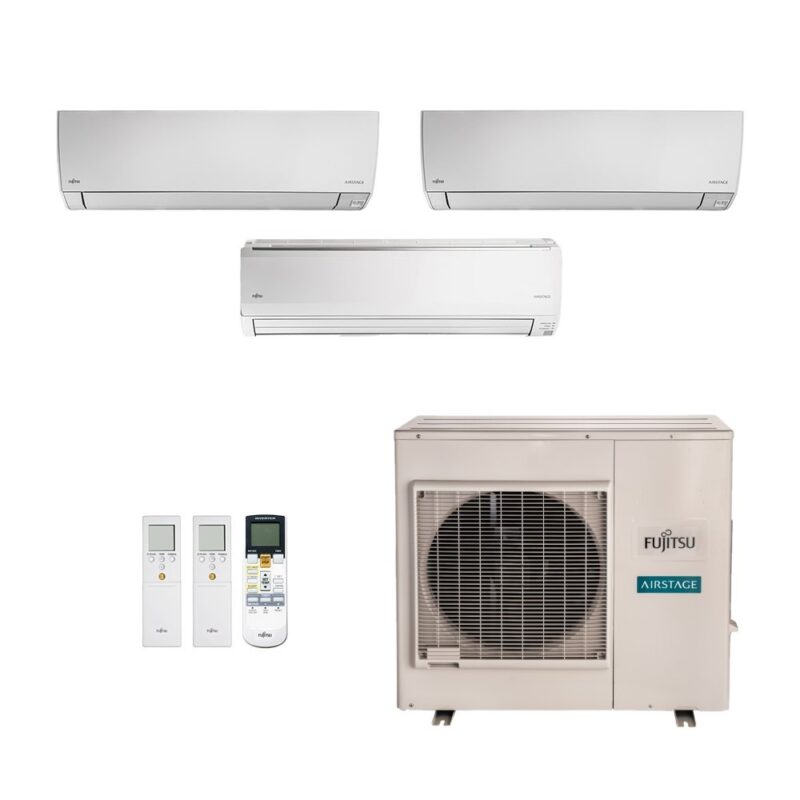 Ar-Condicionado Multi Split Inverter Fujitsu 35.000 (2x Evap HW 12.000 + 1x Evap HW 24.000) Quente/Frio 220V